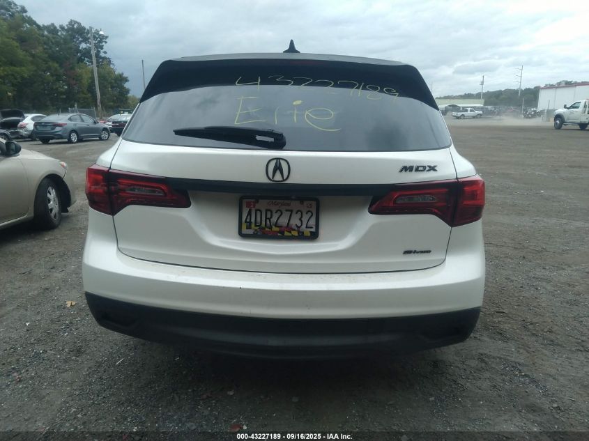 2016 Acura Mdx Technology Acurawatch Plus Packages/Technology Package VIN: 5FRYD4H49GB051089 Lot: 43227189