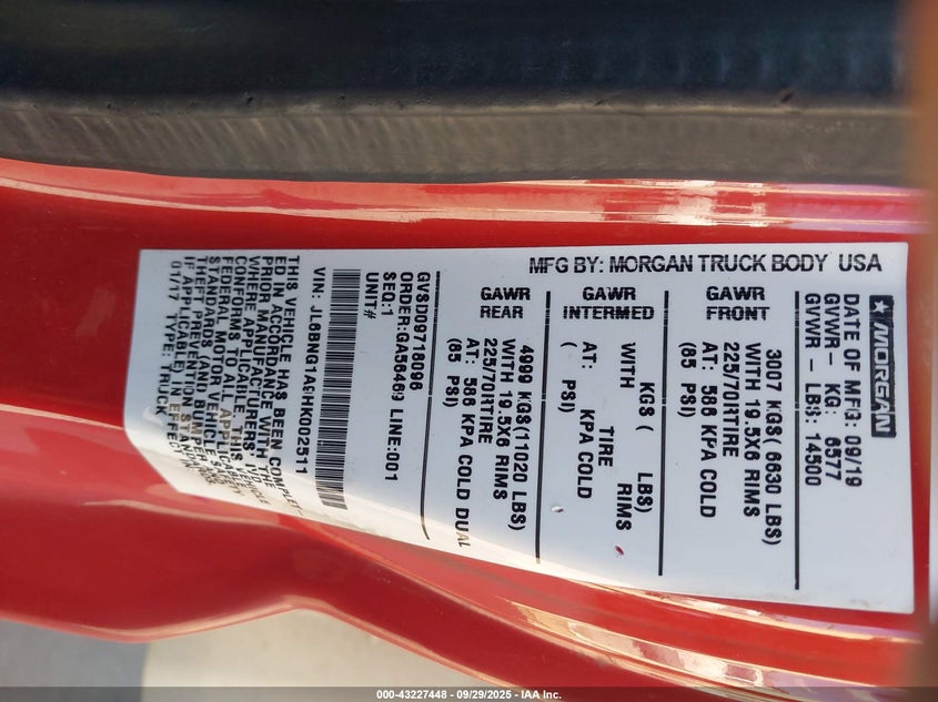 2017 Mitsubishi Fec72S VIN: JL6BNG1A9HK002511 Lot: 43227448