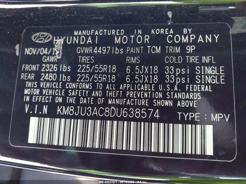 2013 HYUNDAI TUCSON LIMITED - KM8JU3AC8DU638574