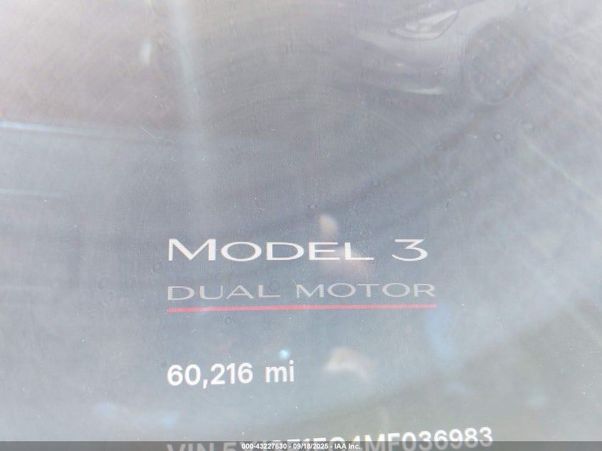 2021 Tesla Model 3 Performance Dual Motor All-Wheel Drive VIN: 5YJ3E1EC4MF036983 Lot: 43227630
