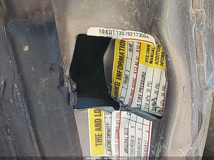 2008 GMC Envoy Slt VIN: 1GKDT13S782173594 Lot: 43227687