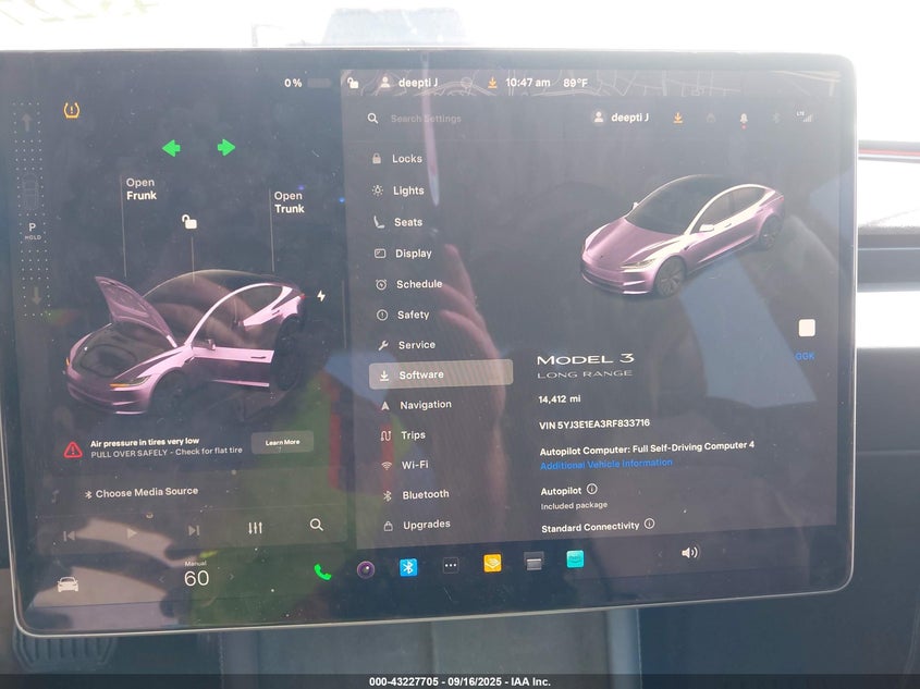 2024 Tesla Model 3 VIN: 5YJ3E1EA3RF833716 Lot: 43227705