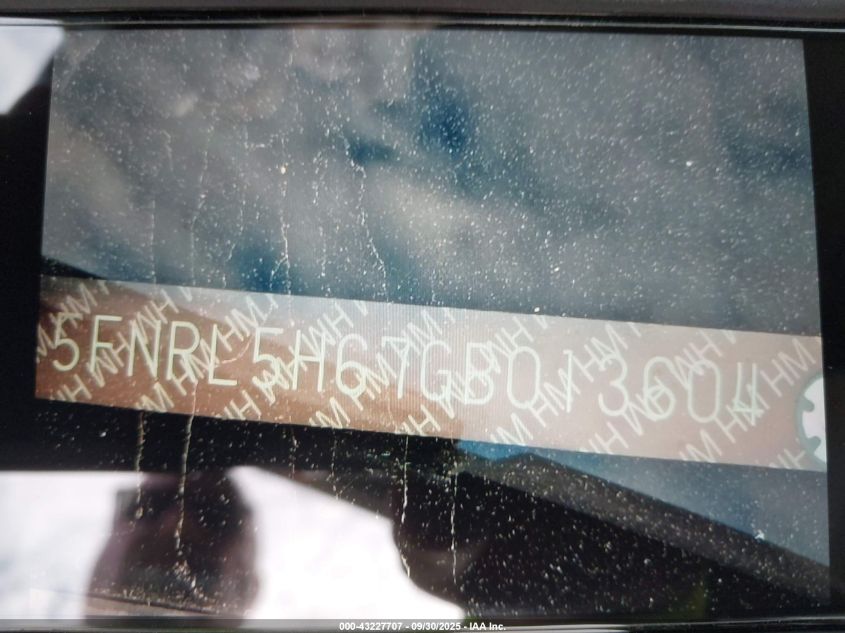 2016 Honda Odyssey Ex-L VIN: 5FNRL5H67GB013604 Lot: 43227707