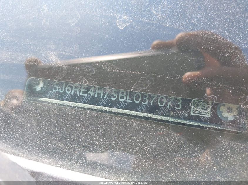 2011 Honda Cr-V Ex-L VIN: 5J6RE4H75BL037073 Lot: 43227754