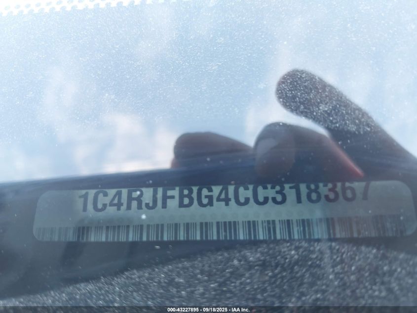 2012 Jeep Grand Cherokee Limited VIN: 1C4RJFBG4CC318367 Lot: 43227895