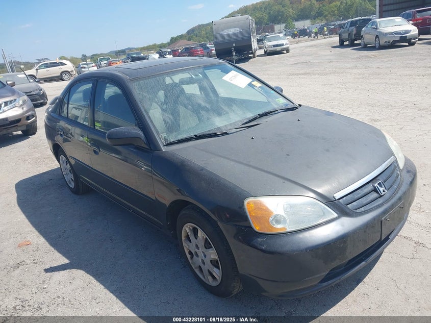 2003 Honda Civic Ex black sedan gasoline 2HGES26753H584798 photo #1