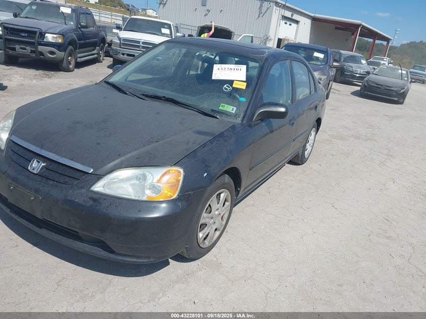 2003 Honda Civic Ex black sedan gasoline 2HGES26753H584798 photo #3