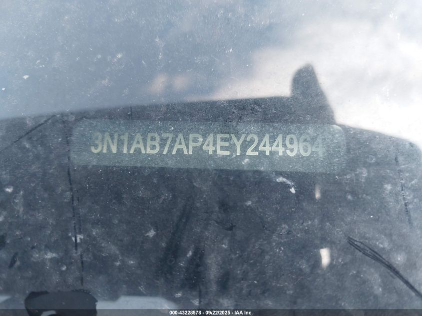 2014 Nissan Sentra S VIN: 3N1AB7AP4EY244964 Lot: 43228578