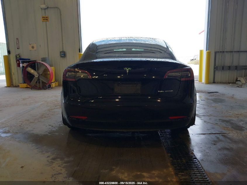 2021 Tesla Model 3 Long Range Dual Motor All-Wheel Drive VIN: 5YJ3E1EB9MF090545 Lot: 43228608