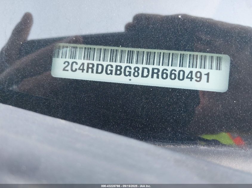 2013 Dodge Grand Caravan American Value Pkg VIN: 2C4RDGBG8DR660491 Lot: 43228766