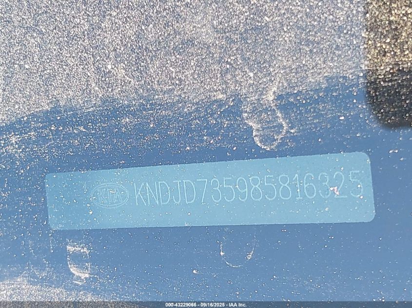 2008 Kia Sorento VIN: KNDJD735985816325 Lot: 43229066