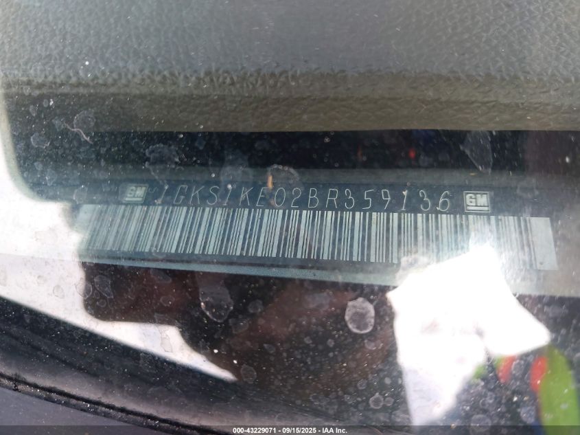 2011 GMC Yukon Xl 1500 Slt VIN: 1GKS1KE02BR359136 Lot: 43229071