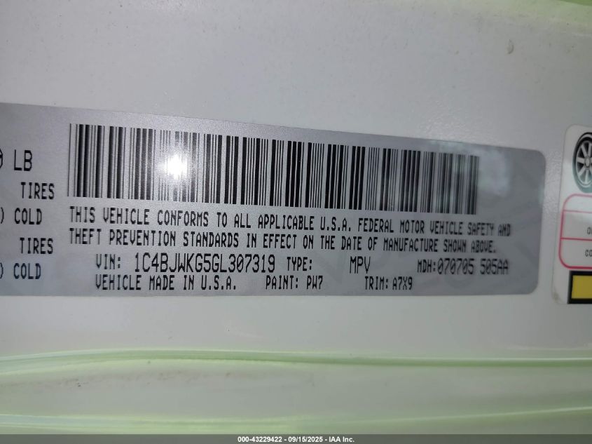 2016 JEEP WRANGLER UNLIMITED SPORT RHD - 1C4BJWKG5GL307319