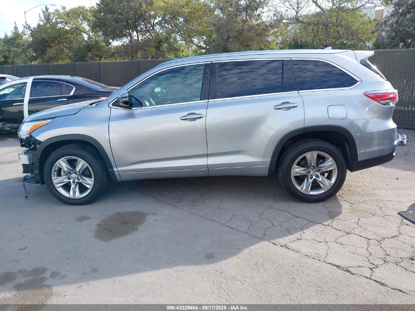 2015 Toyota Highlander Limited V6 VIN: 5TDYKRFH1FS104128 Lot: 43229484