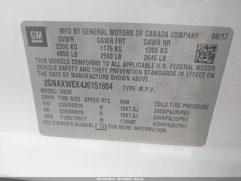 2018 CHEVROLET EQUINOX PREMIER - 2GNAXWEX4J6151884