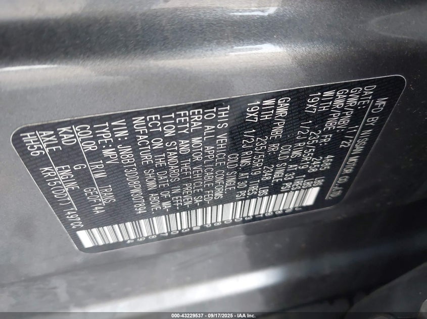 2023 NISSAN ROGUE PLATINUM INTELLIGENT AWD - JN8BT3DD8PW307894