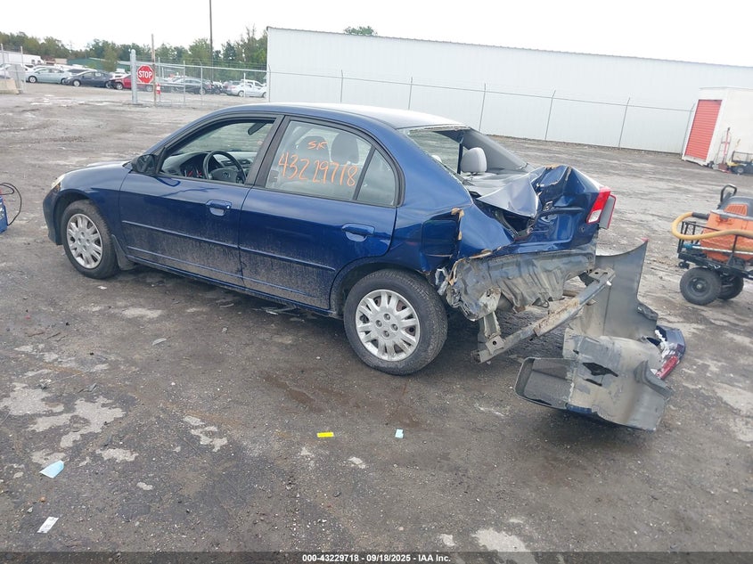 2005 Honda Civic Lx blue sedan gasoline 1HGES16575L014588 photo #4
