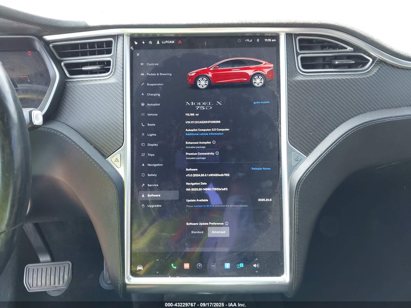 2017 Tesla Model X 100D/75D/90D VIN: 5YJXCAE20HF039268 Lot: 43229767