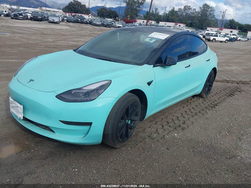 Vin: 5yj3e1ea6pf554550, lot: 43724463, tesla model 3 rear-wheel drive 20232