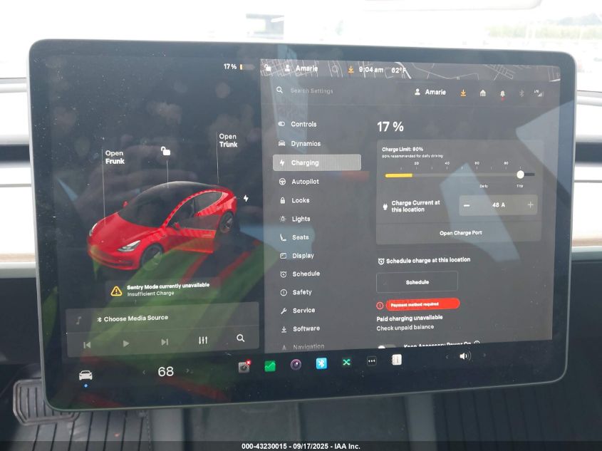 2021 Tesla Model 3 Long Range Dual Motor All-Wheel Drive VIN: 5YJ3E1EB4MF015011 Lot: 43230015