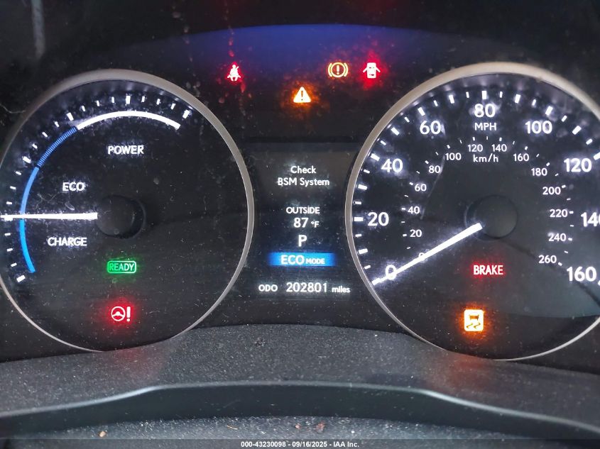 2013 Lexus Es 300H VIN: JTHBW1GGXD2017851 Lot: 43230098