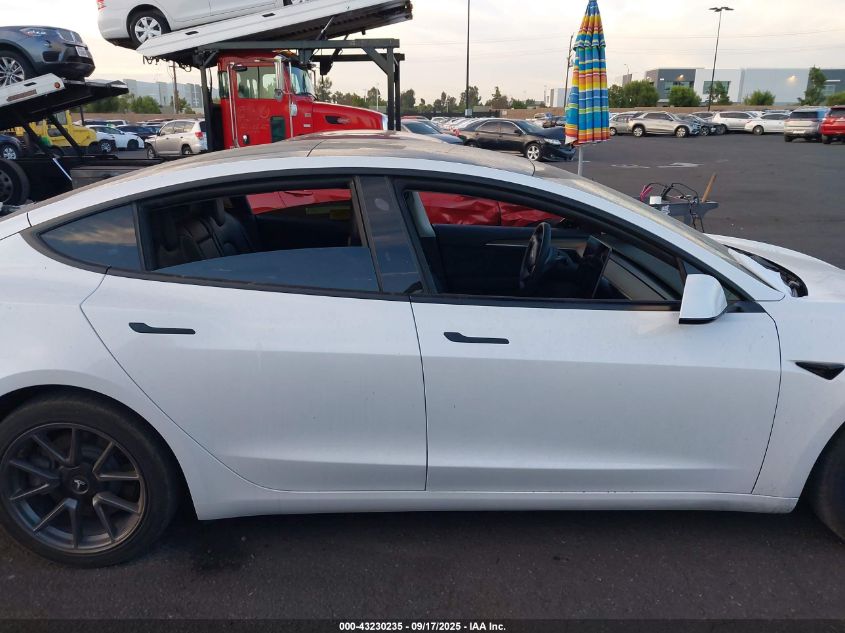 2021 Tesla Model 3 Standard Range Plus Rear-Wheel Drive VIN: 5YJ3E1EA3MF981891 Lot: 43230235