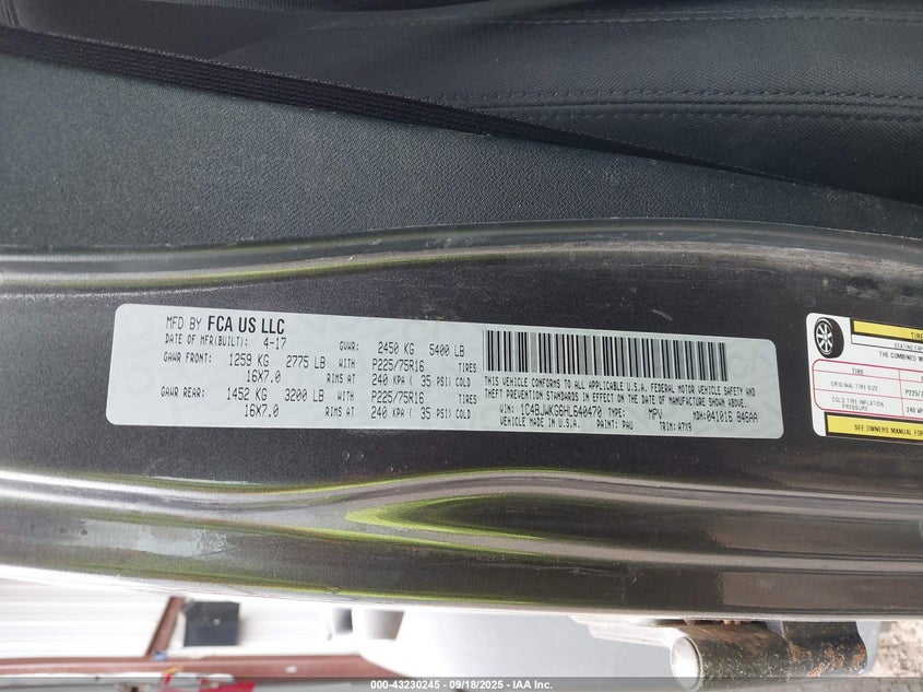 2017 JEEP WRANGLER UNLIMITED SPORT RHD 4X4 - 1C4BJWKG6HL640470