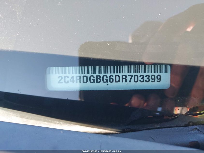 2013 Dodge Grand Caravan Se VIN: 2C4RDGBG6DR703399 Lot: 43230305