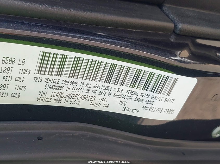2014 DODGE DURANGO SXT - 1C4RDJAG3EC450163