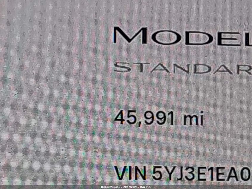 2019 Tesla Model 3 Long Range/Mid Range/Standard Range/Standard Range Plus VIN: 5YJ3E1EA0KF309137 Lot: 43230455