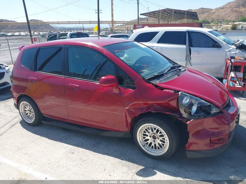 2007 Honda Fit Sport VIN: JHMGD37627S060194 Lot: 43230565