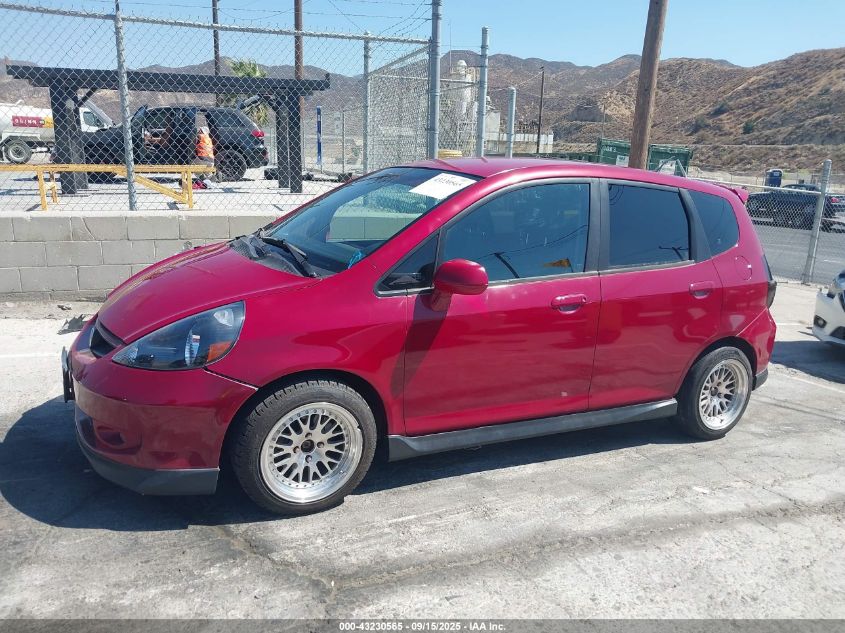 2007 Honda Fit Sport VIN: JHMGD37627S060194 Lot: 43230565