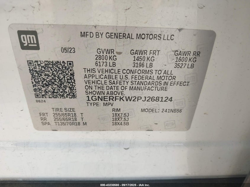 2023 Chevrolet Traverse Fwd Ls VIN: 1GNERFKW2PJ268124 Lot: 43230580