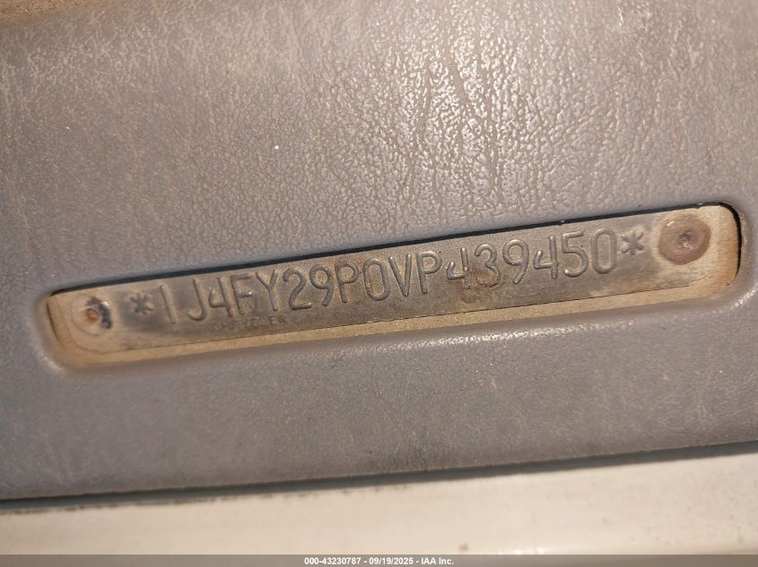 1997 Jeep Wrangler Se VIN: 1J4FY29P0VP439450 Lot: 43230787