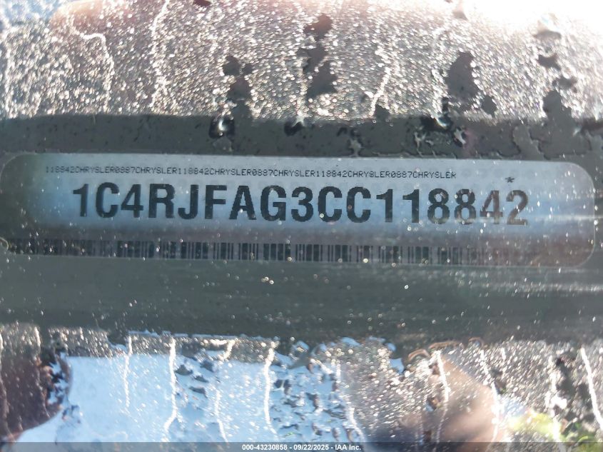 2012 Jeep Grand Cherokee Laredo VIN: 1C4RJFAG3CC118842 Lot: 43230858