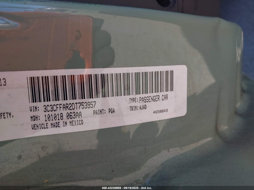 2013 FIAT 500 POP 3C3CFFAR2DT753957