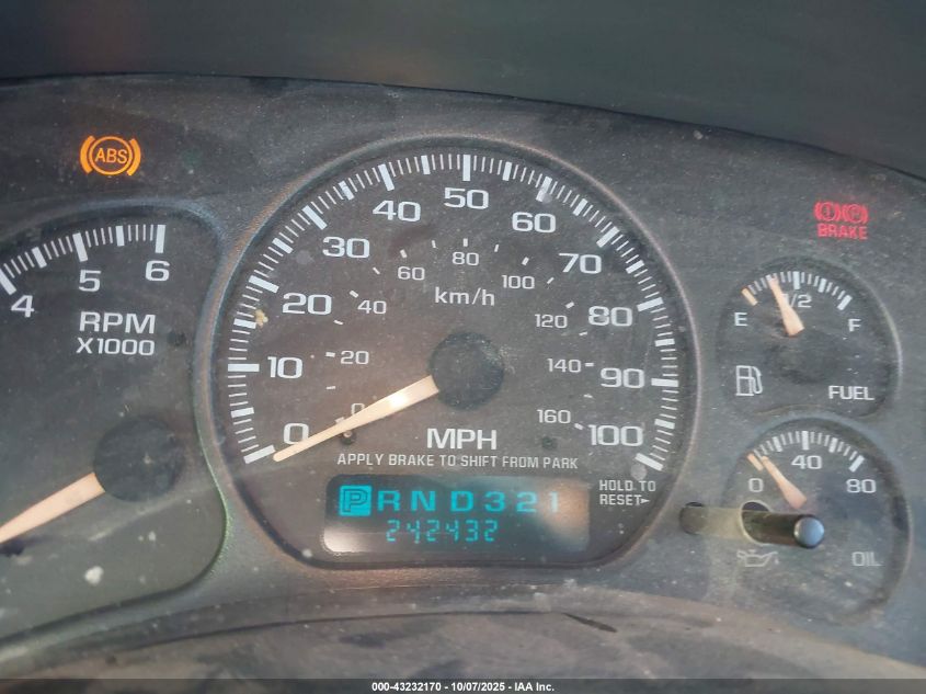 2002 Chevrolet Silverado 2500Hd Lt VIN: 1GCHK23U82F249251 Lot: 43232170