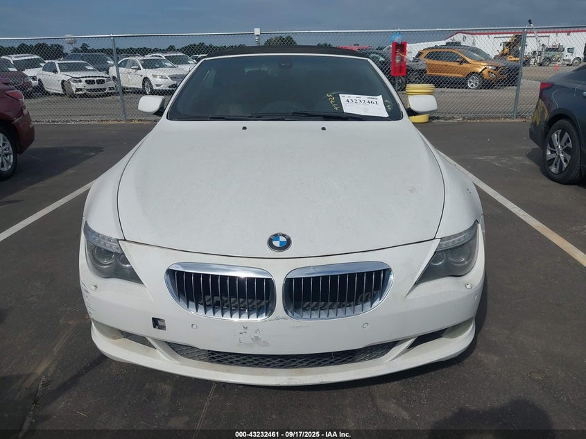 2008 BMW 650I VIN: WBAEB53518CX63396 Lot: 43232461