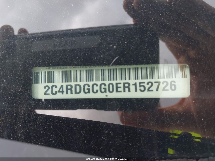 2014 Dodge Grand Caravan Sxt VIN: 2C4RDGCG0ER152726 Lot: 43232494