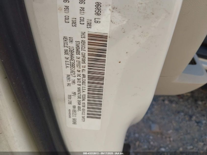 2009 Dodge Grand Caravan Se VIN: 1D8HN44E39B510217 Lot: 43232613