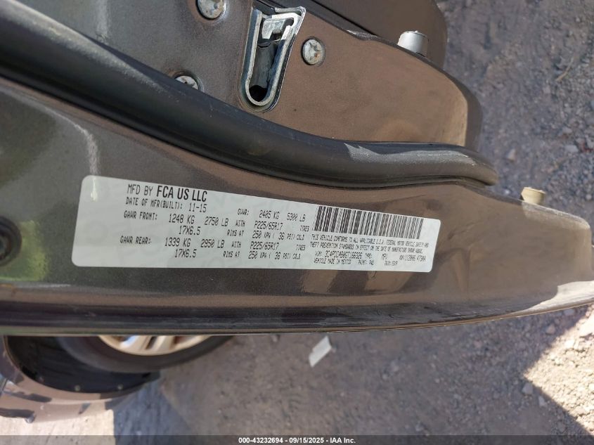 2016 Dodge Journey Se VIN: 3C4PDCAB0GT166326 Lot: 43232694