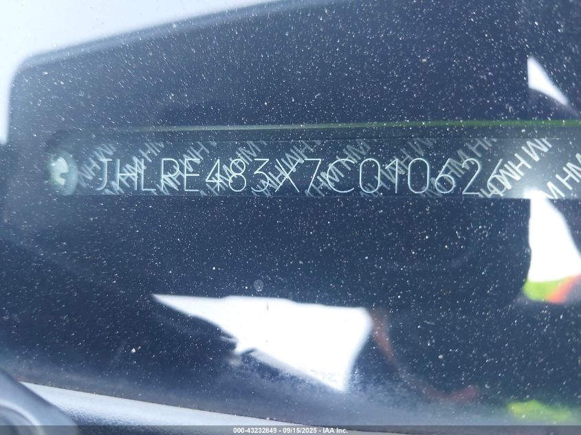 2007 Honda Cr-V Lx VIN: JHLRE483X7C010626 Lot: 43232849
