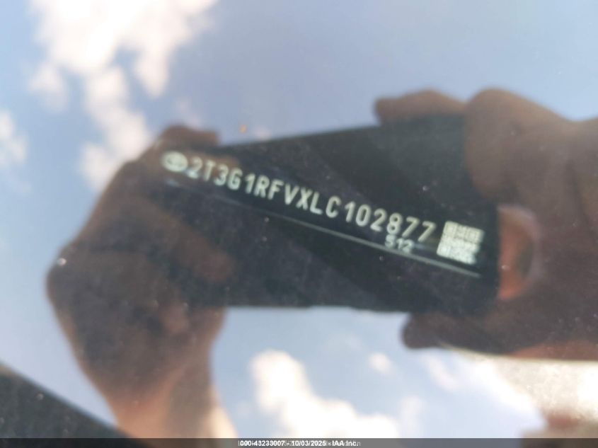 2020 Toyota Rav4 Le VIN: 2T3G1RFVXLC102877 Lot: 43233007