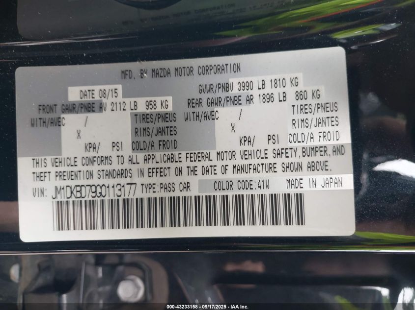 2016 Mazda Cx-3 Grand Touring VIN: JM1DKBD79G0113177 Lot: 43233158