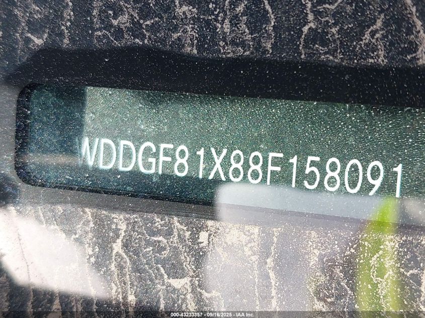 2008 Mercedes-Benz C 300 VIN: WDDGF81X88F158091 Lot: 43233357