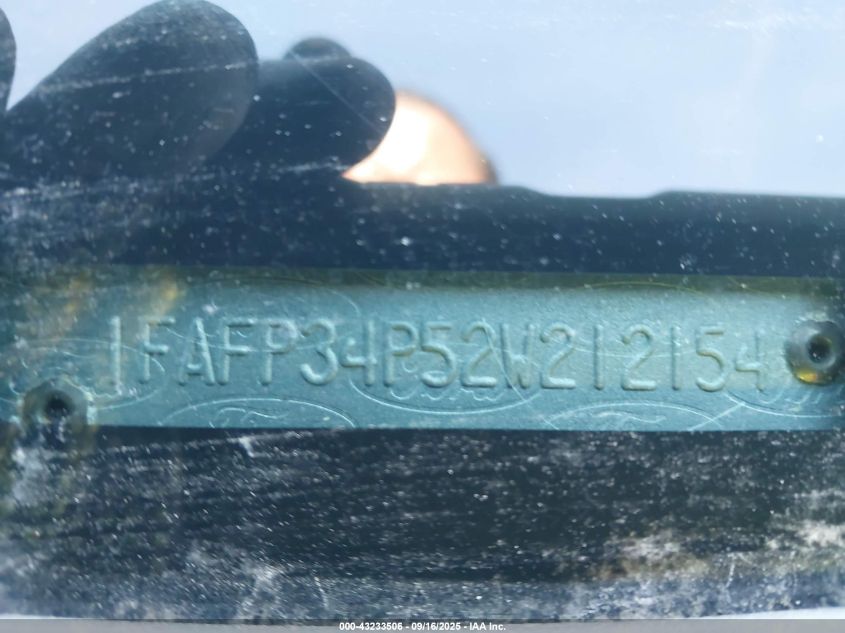 2002 Ford Focus Se VIN: 1FAFP34P52W212154 Lot: 43233506