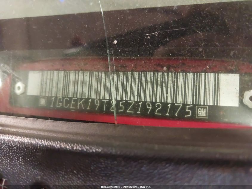 2005 Chevrolet Silverado 1500 Lt VIN: 1GCEK19T85Z192175 Lot: 43233996