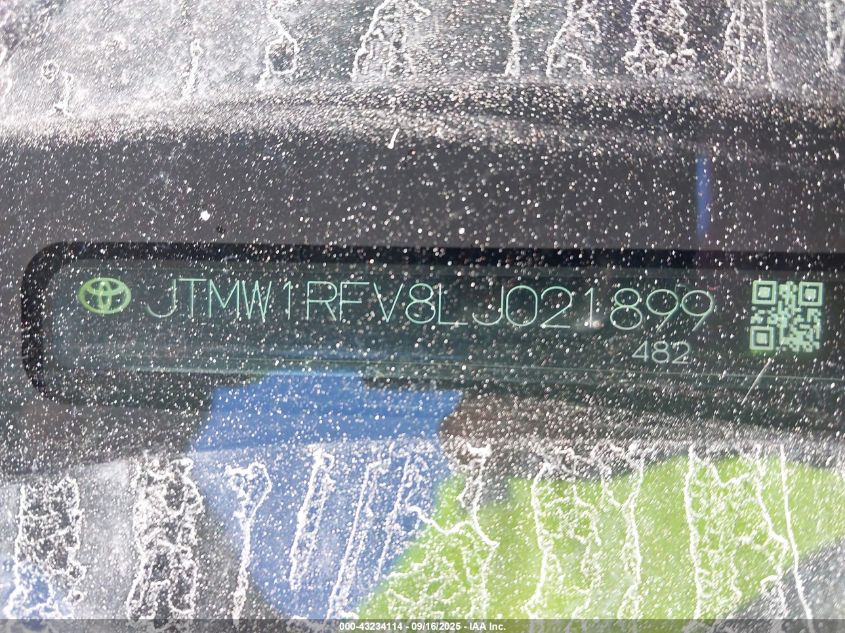 2020 Toyota Rav4 Xle VIN: JTMW1RFV8LJ021899 Lot: 43234114