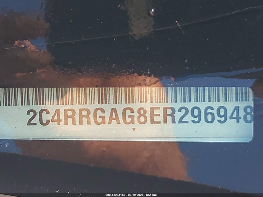 2014 Ram Cargo Tradesman VIN: 2C4RRGAG8ER296948 Lot: 43234189