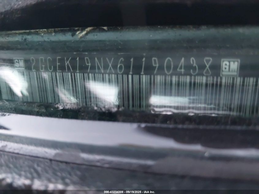 2006 Chevrolet Silverado 1500 Lt1 VIN: 2GCEK19NX61190438 Lot: 43234308